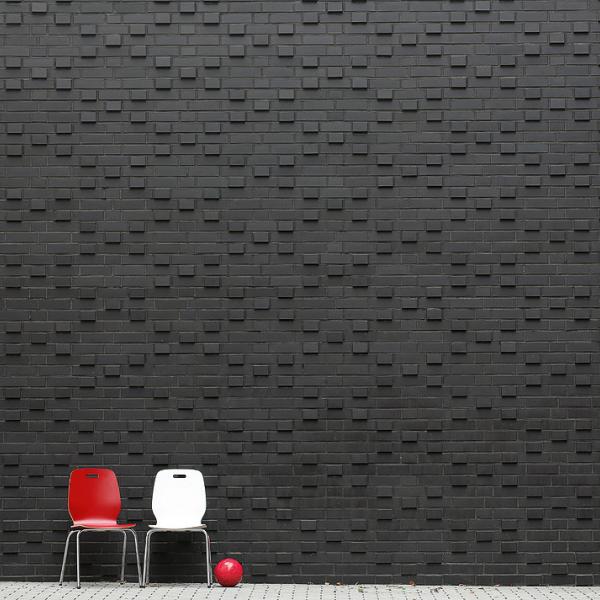 Schulmensa Louise-von-Rothschild-Schule, Frankfurt: FARO schwarz-nuanciert, Brick-Design®, Sondersortierung | Foto: Gehard P. Mueller