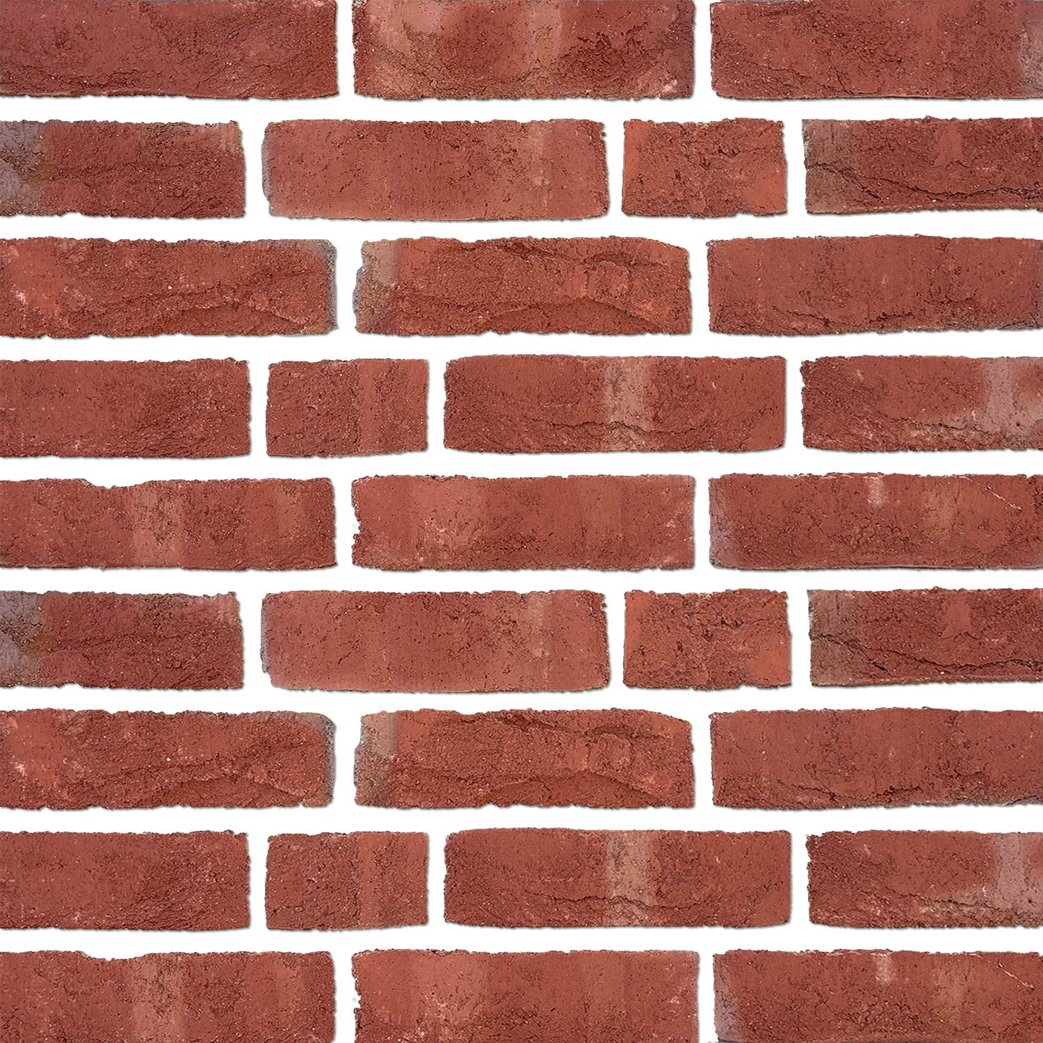 Rote Backsteinmauer in gleichmäßigem Muster.