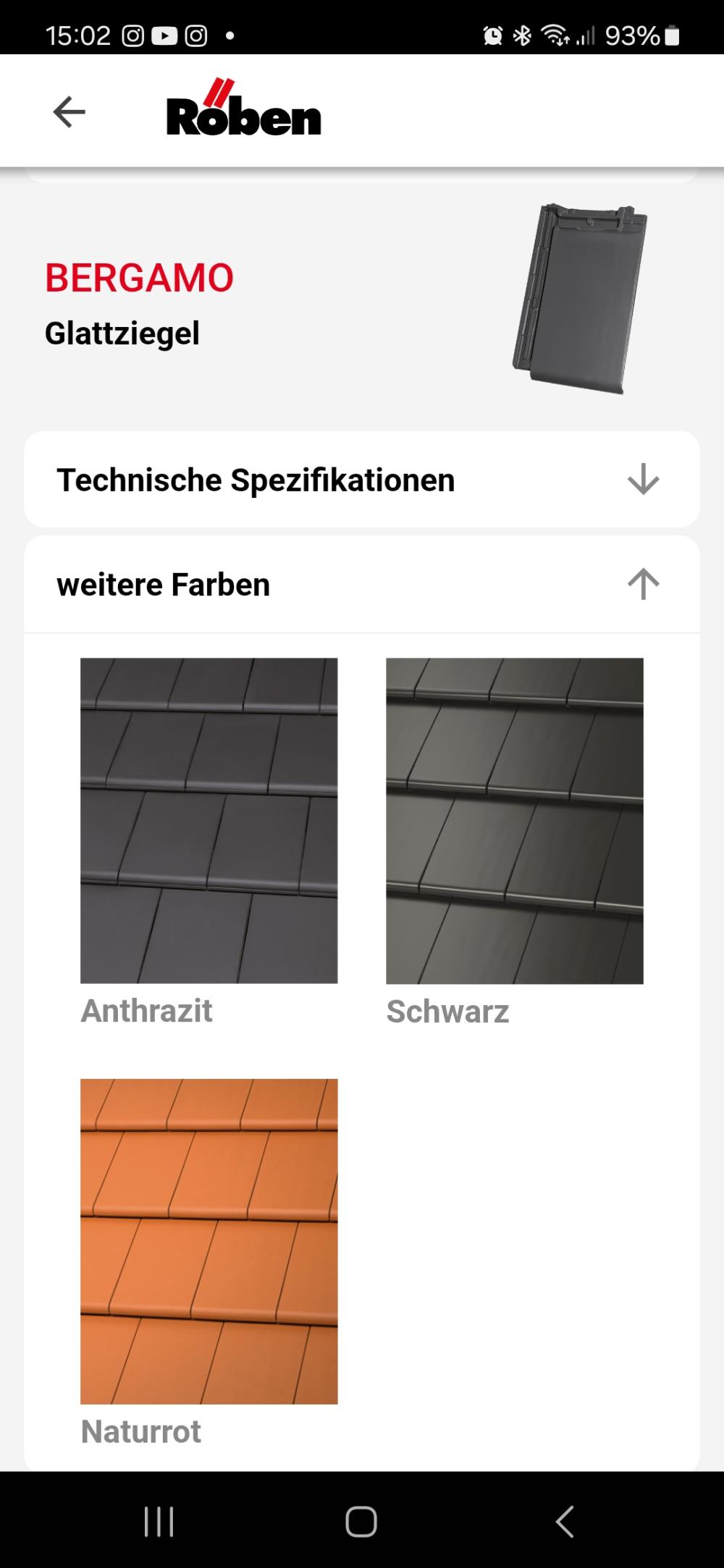 Die Röben Dachziegel-App - alle Farben