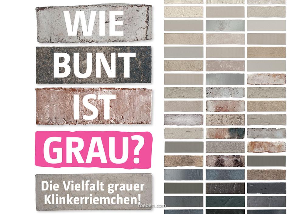 Die Vielfalt grauer Röben-Klinker