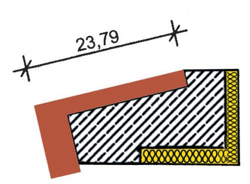 Fertigfensterbank mit Wärmedämmung (Schnitt)