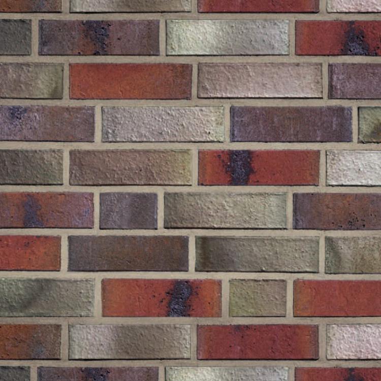 Ziegelmuster mit gemischten roten und braunen Tönen.