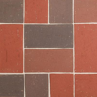 Pflasterklinker SEMPIONE rot-buntgeflammt, gefast.