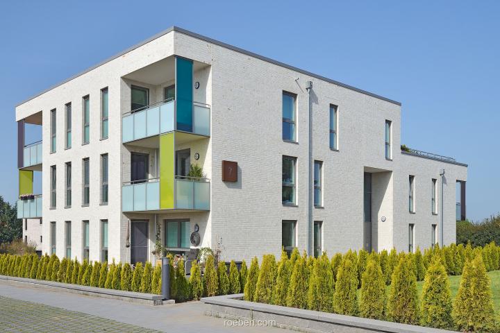 Klinker LYON perlweiß für die Wohnanlage in Pansdorf