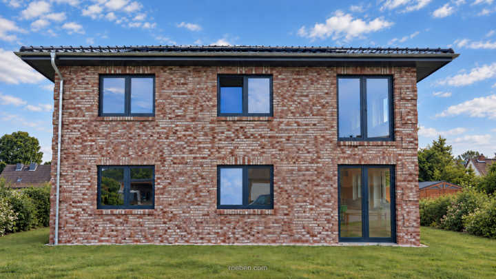 Einfamilienhaus mit Röben Klinker WIESMOOR sandrot-bunt NF