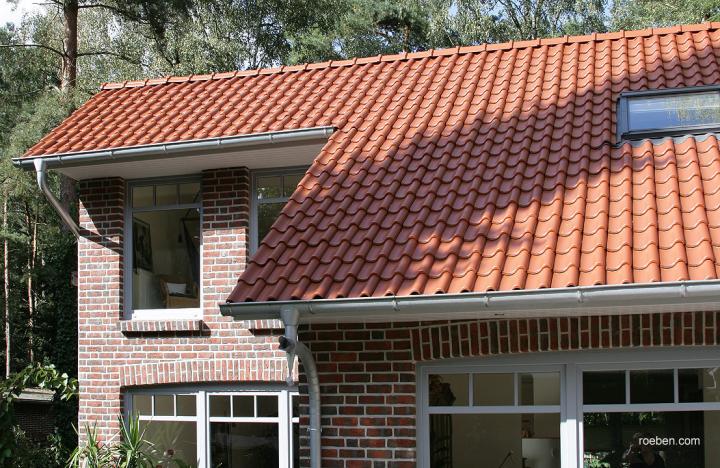 Handformverblender WASSERSTRICH buntgeflammt | Dachziegel LIMBURG rot-engobiert