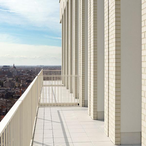 &bdquo;Lichttoren&ldquo; - Wohnhochhaus im belgischen Antwerpen. Röben Klinker OSLO perlweiß | Foto: André Nullens